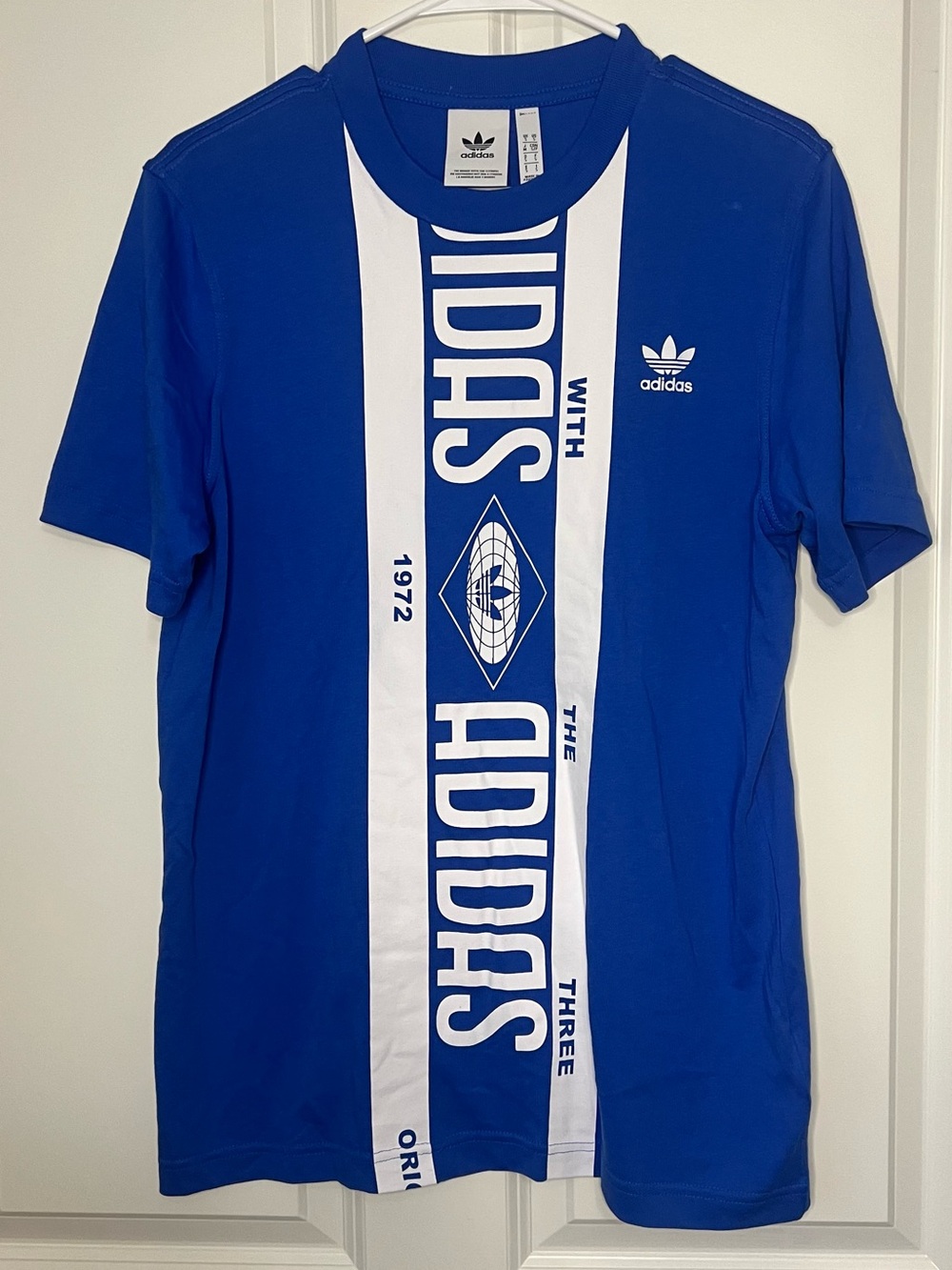 adidas Royal Blue Short-Sleeve Graphic Logo Tee